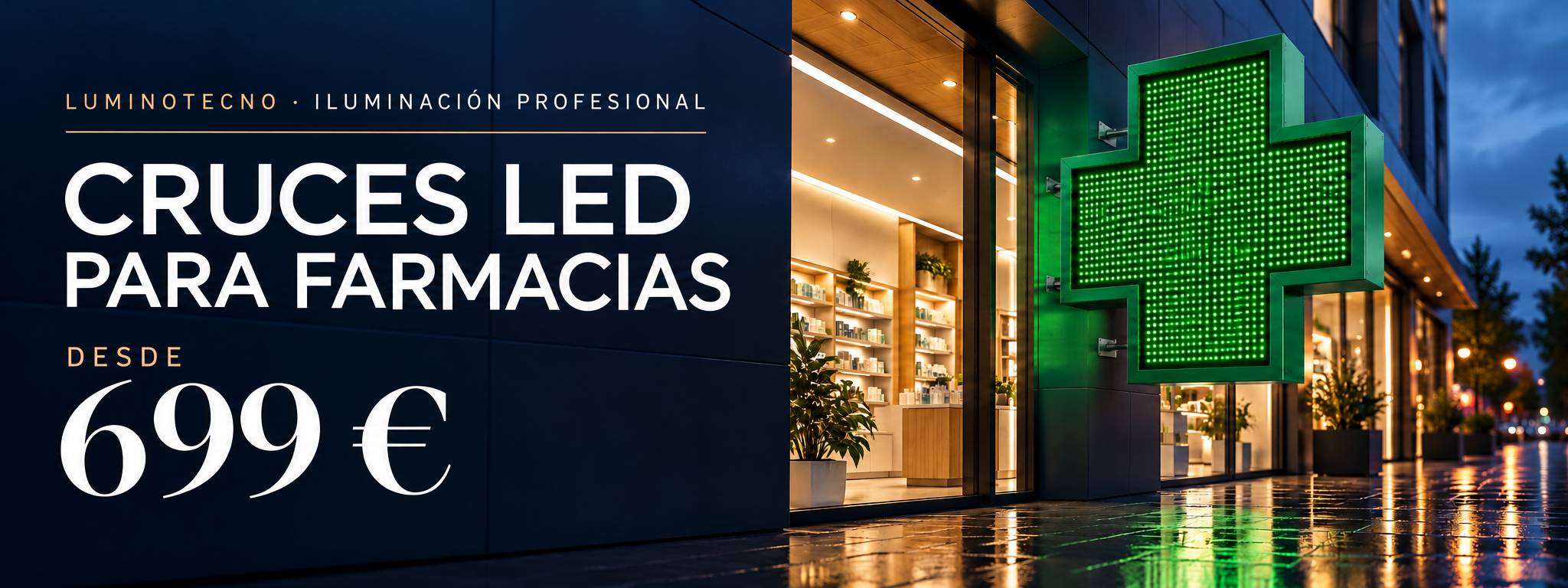 Cruces LED para farmacias: desde 699 euros