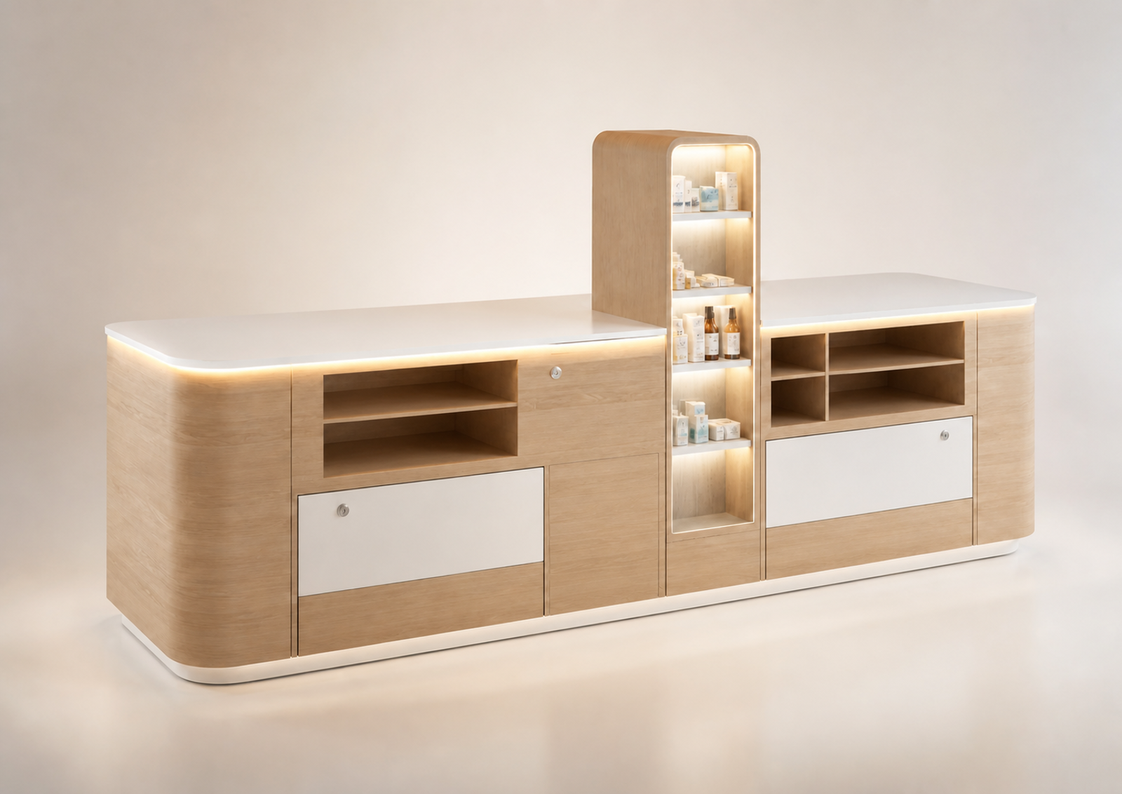 Mostrador doble de farmacia Luminotecno V12