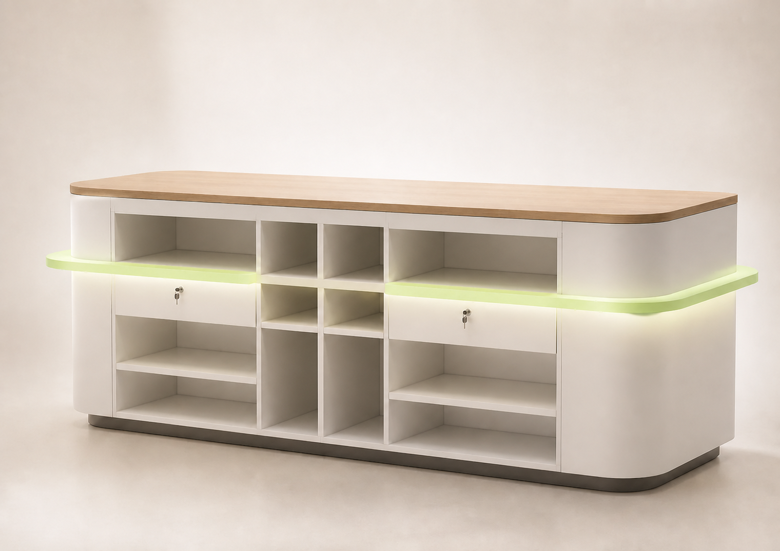 Mostrador doble de farmacia Luminotecno V21