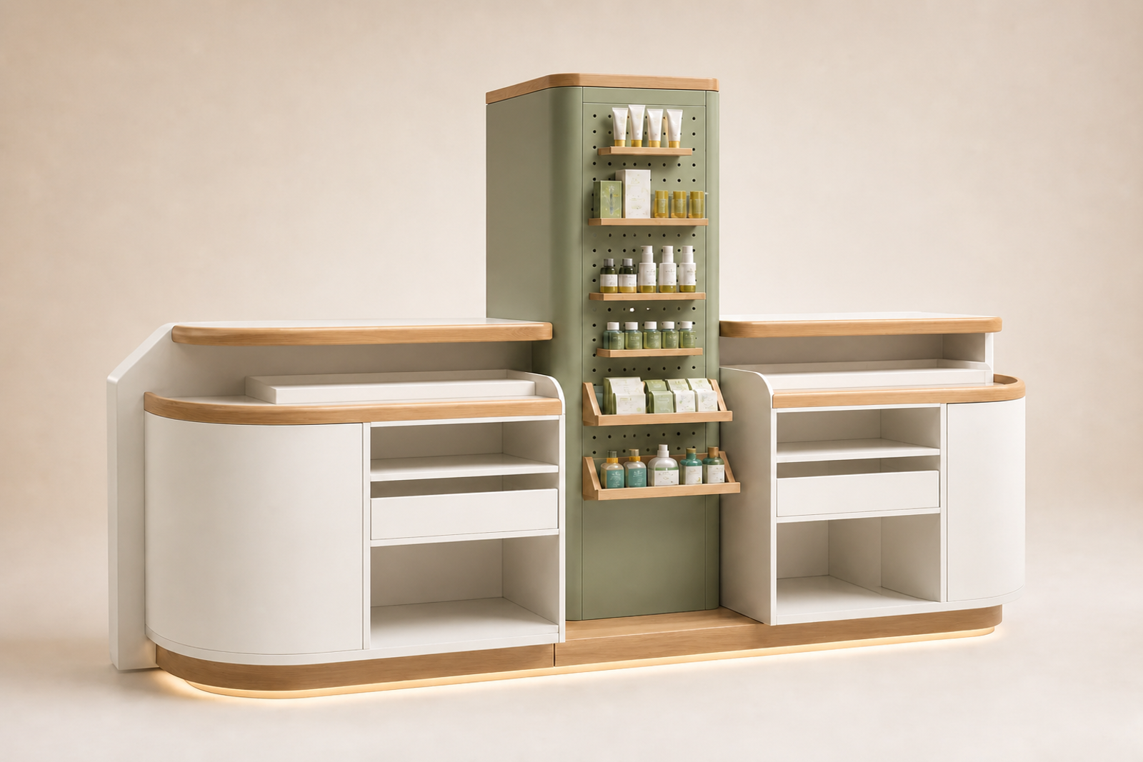 Mostrador doble de farmacia Luminotecno V15