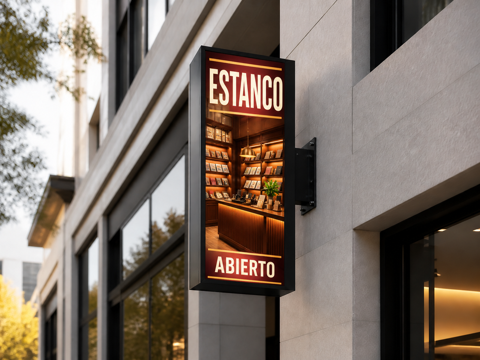 Pantalla LED exterior en banderola Luminotecno B01