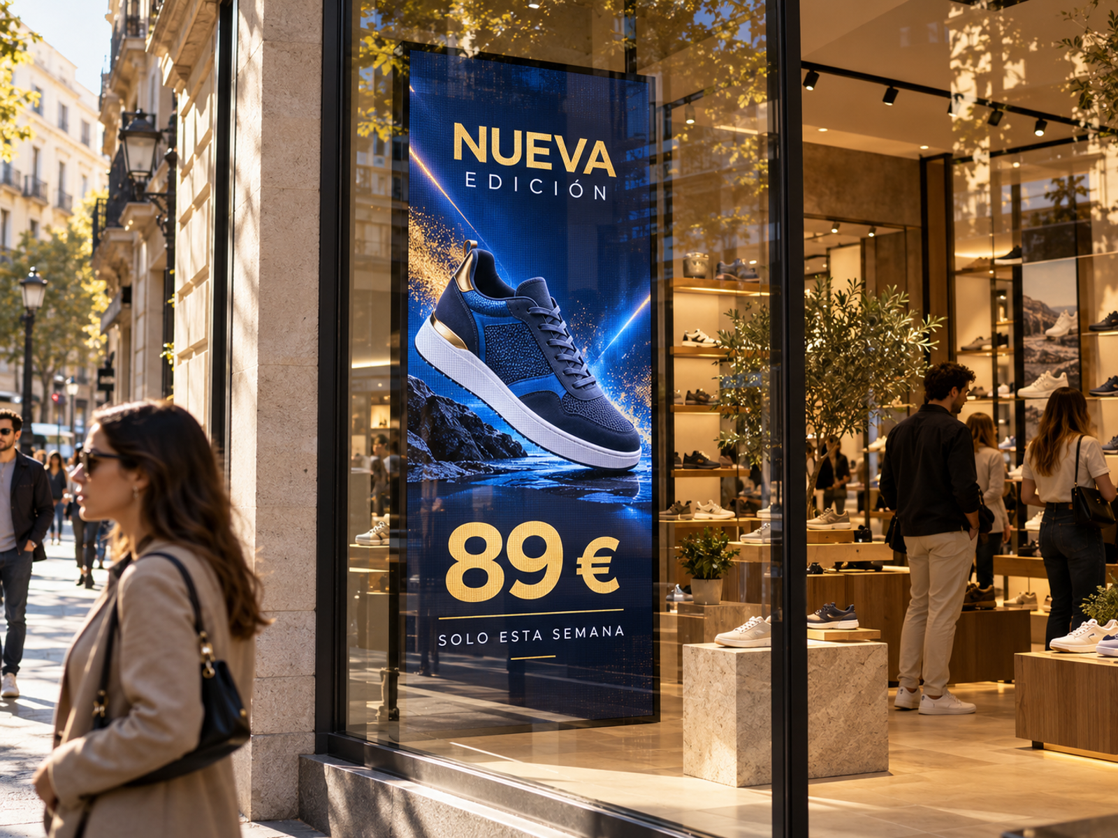 Pantalla LED de escaparate Luminotecno E10 1 × 1,90 m