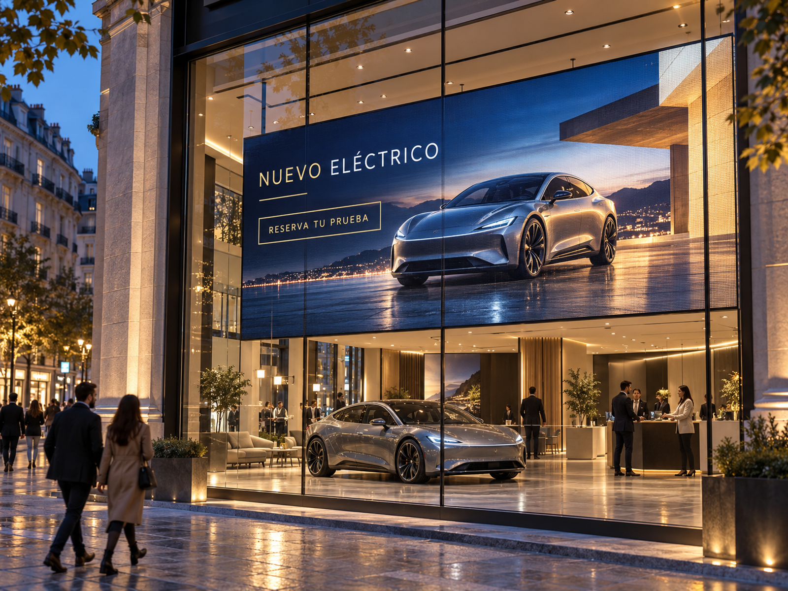 Pantalla LED de escaparate Luminotecno E30 3 × 1,90 m