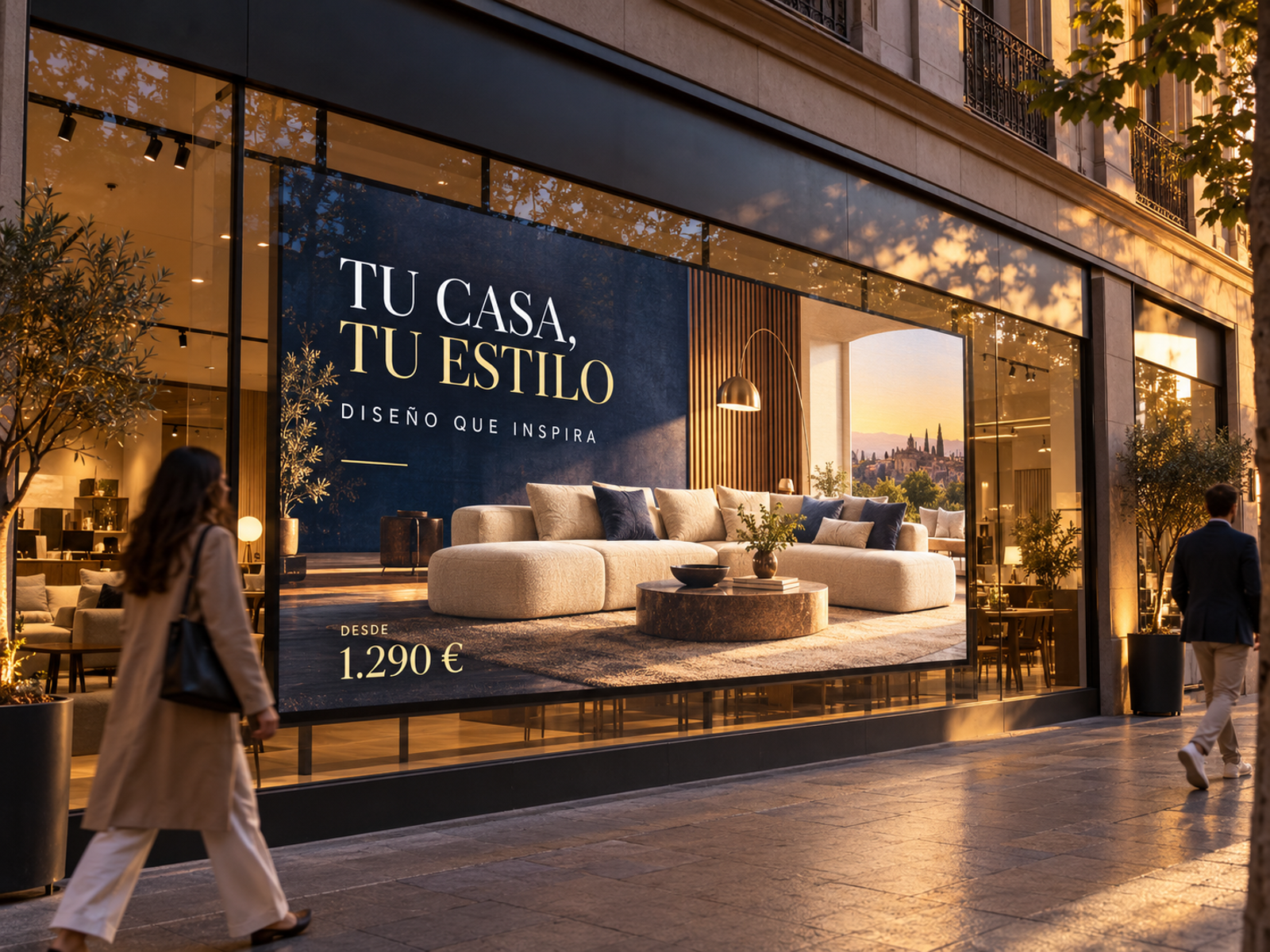 Pantalla LED de escaparate Luminotecno E30 3 × 1,90 m