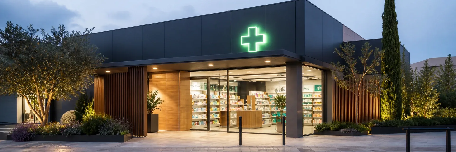 Luminotecno: Fachadas de farmacia premium